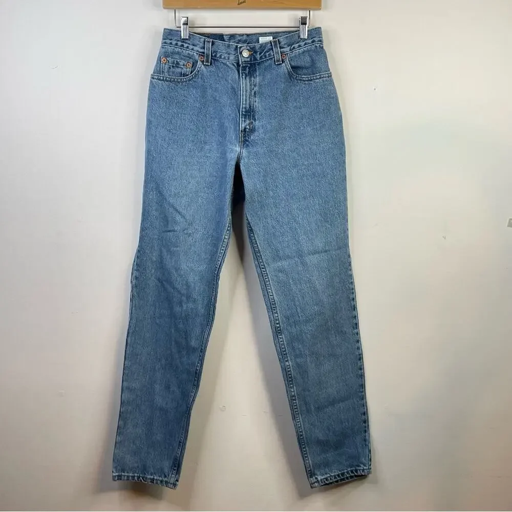 Vintage Levis 550 Relaxed Tapered Jeans Y2K High Waist women 10 28 long tall